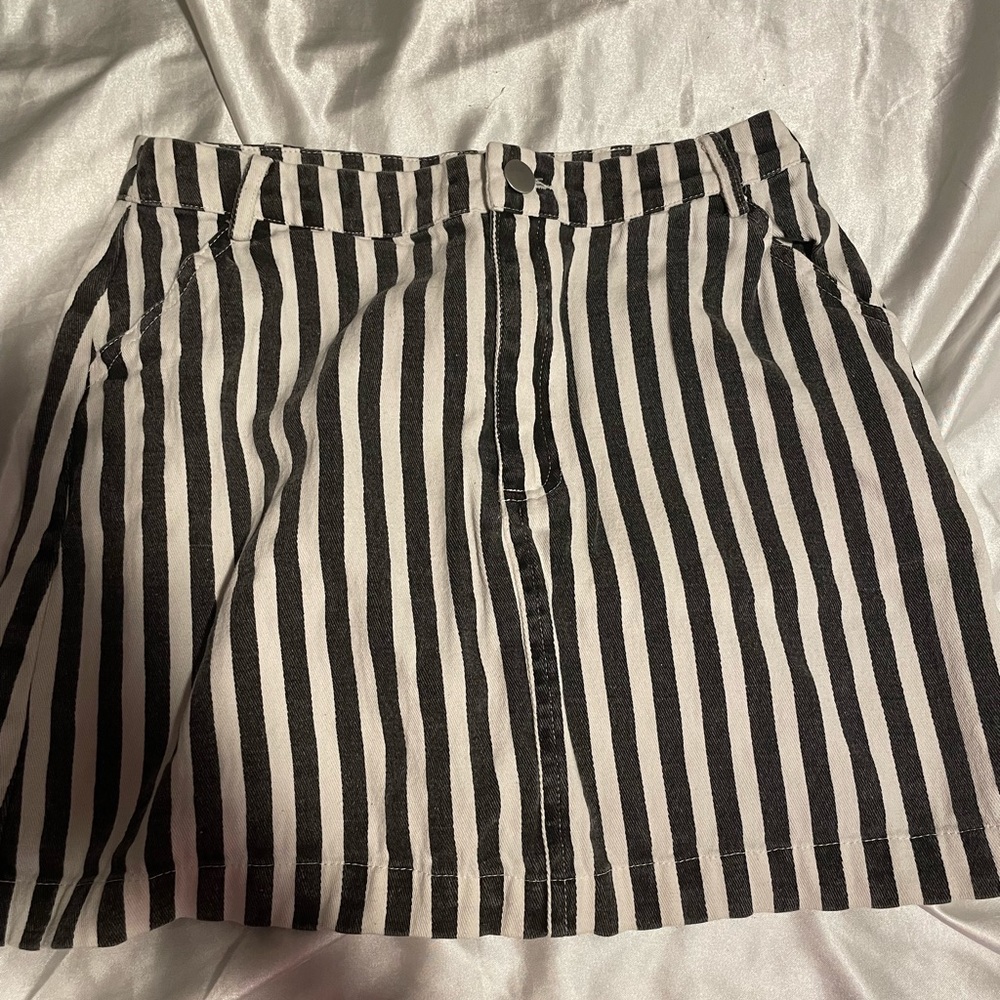 Stripe Jean Skirt